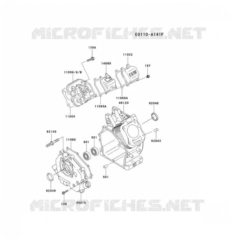 CYLINDER HEAD/CRANKCASE Kawasaki Petits Moteurs FE FE120D FE MOTORS  FE120D-NS02
