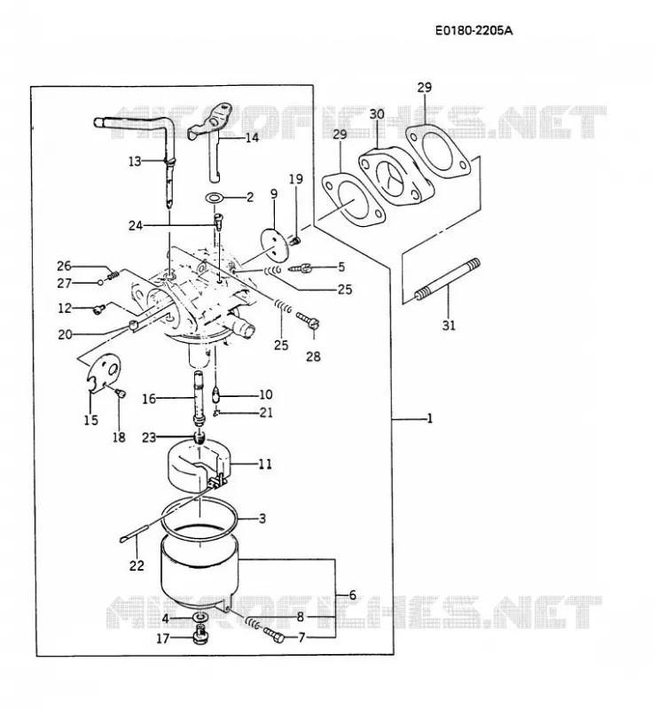 CARBURETOR Kawasaki Petits Moteurs FG FG270G FG MOTORS  FG270G-AB07