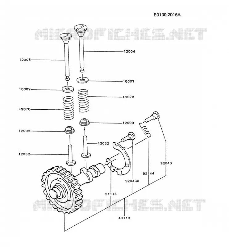 VALVE - CAMSHAFT Kawasaki Petits Moteurs FG FG300D FG MOTORS  FG300D-BS13