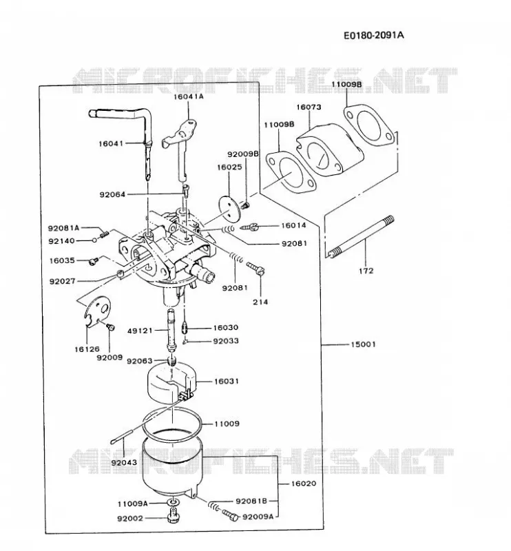 CARBURETOR Kawasaki Petits Moteurs FG FG300D FG MOTORS  FG300D-ES03