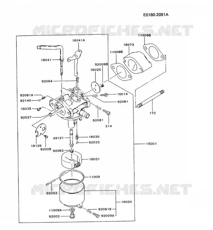CARBURETOR Kawasaki Petits Moteurs FG FG300G FG MOTORS  FG300G-AT25