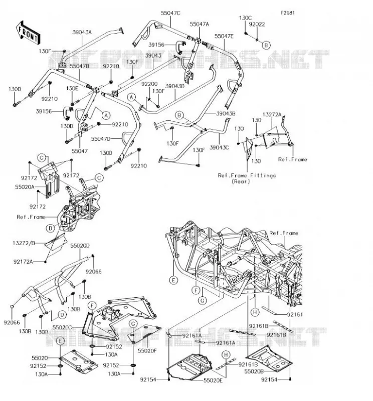 PROTECTION - CHASSIS CAB Kawasaki SSV 800 2018 TERYX 4  KRT800FJF