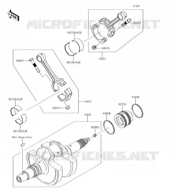 CRANKSHAFT Kawasaki SSV 800 2018 TERYX  KRF800HJF
