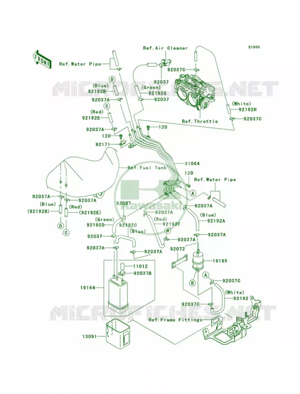 Fuel Evaporative SystemCA Kawasaki MOTOS 2000 2007 Vulcan 2000  VN2000A7F