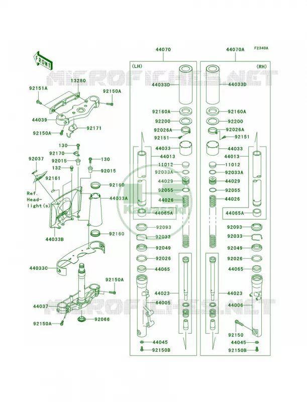Front ForkN7FN7FAN8FN8FA Kawasaki MOTOS 1500 2006 Vulcan 1500 Classic  VN1500N6F