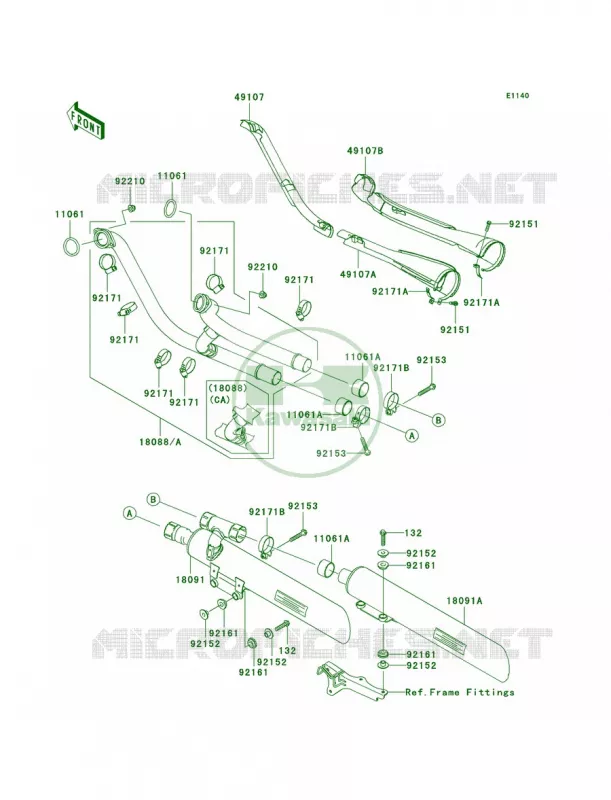 Mufflers Kawasaki MOTOS 2000 2006 Vulcan 2000  VN2000A6F