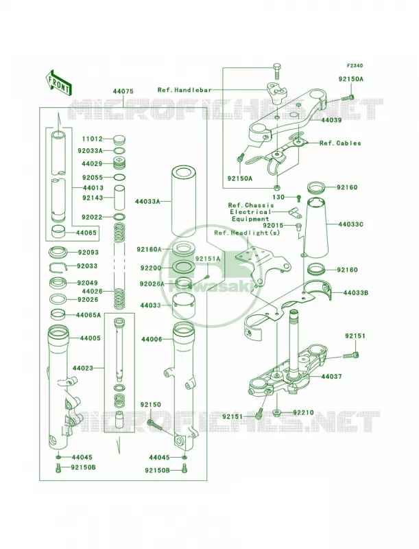 Front Fork Kawasaki MOTOS 1500 2005 Vulcan 1500 Drifter  VN1500-R5