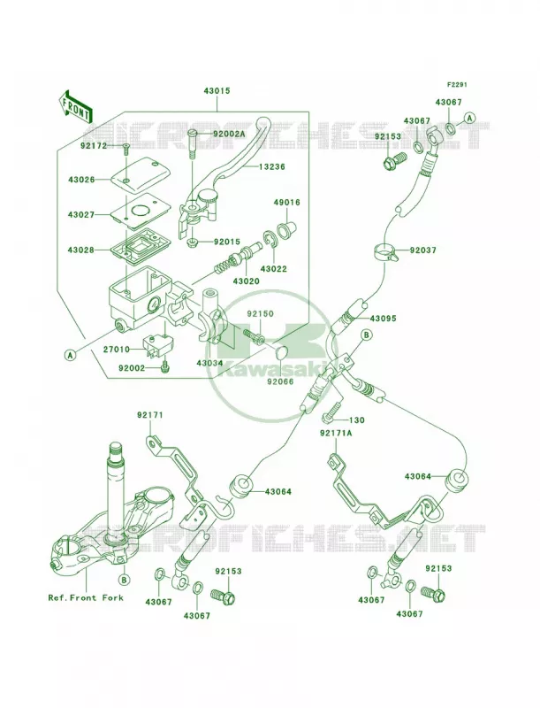 Front Master CylinderA1 Kawasaki MOTOS 2000 2005 Vulcan 2000  VN2000-A2