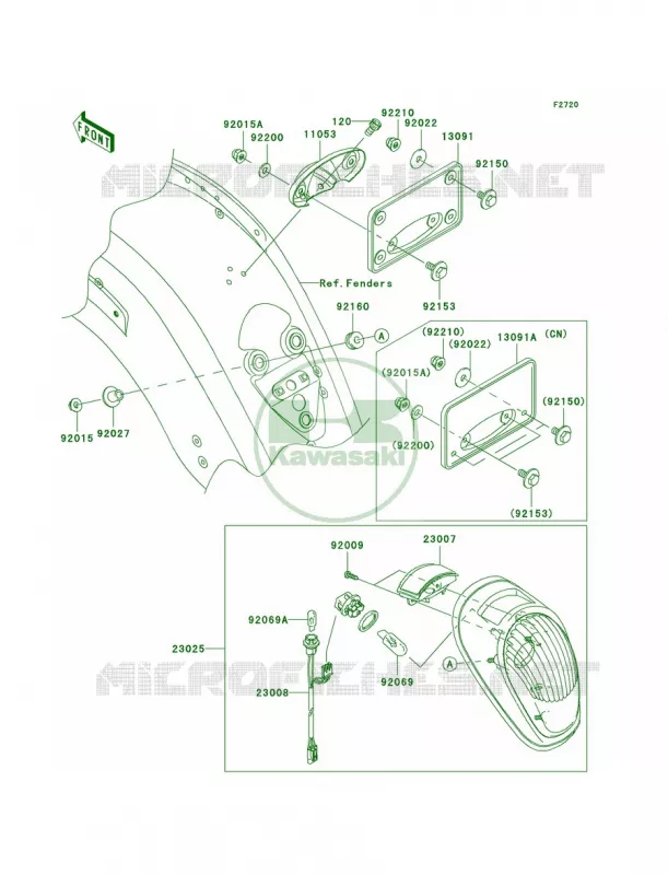Taillights Kawasaki MOTOS 2000 2005 Vulcan 2000  VN2000-A2