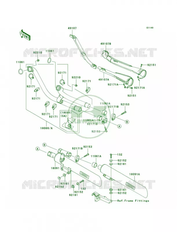 Mufflers Kawasaki MOTOS 2000 2005 Vulcan 2000 Limited  VN2000-D1