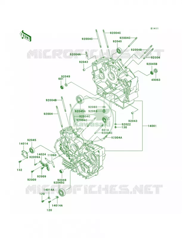 Crankcase Kawasaki MOTOS 800 2005 Vulcan 800  VN800-A11