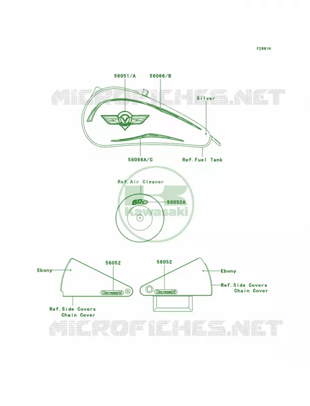 DecalsM.C.SilverVN800-B9US Kawasaki MOTOS 800 2004 Vulcan 800 Classic  VN800-B9