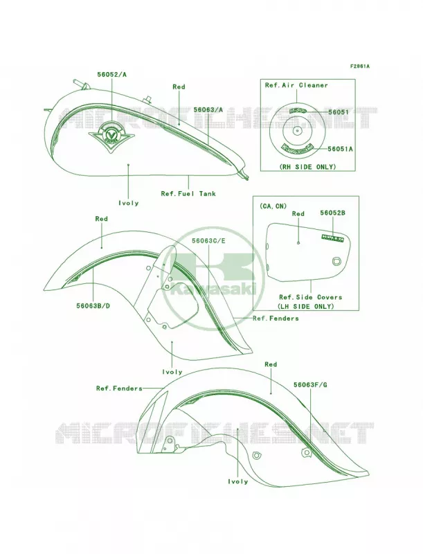 DecalsRedIvoryR1 Kawasaki MOTOS 1500 2003 Vulcan 1500 Drifter  VN1500-R3