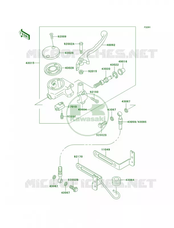Front Master Cylinder Kawasaki MOTOS 800 1999 Vulcan 800 Classic  VN800-B4
