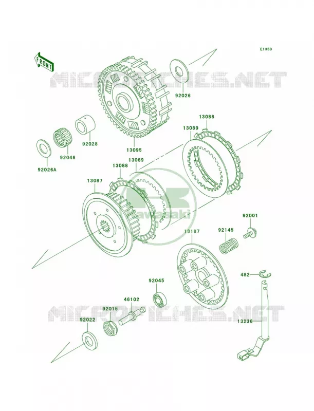 Clutch Kawasaki MOTOS 800 1999 Vulcan 800 Drifter  VN800-C1