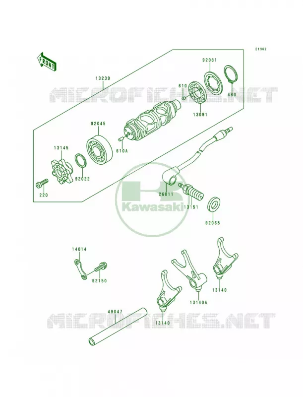 Gear Change DrumShift Forks Kawasaki MOTOS 800 1997 Vulcan 800  VN800-A3