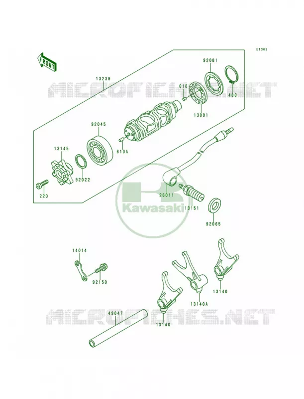 Gear Change DrumShift Forks Kawasaki MOTOS 800 1996 Vulcan 800  VN800-A2