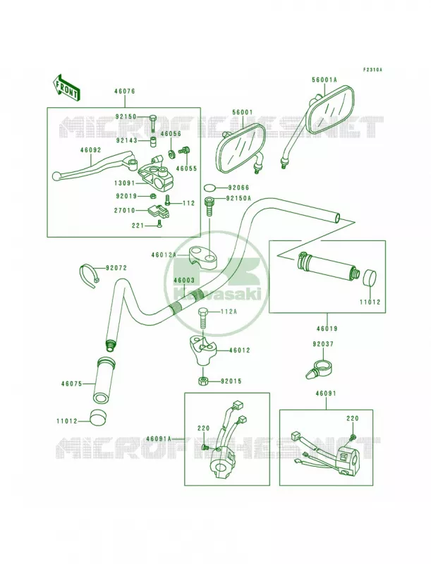 HandlebarVN800-A3A4A5 Kawasaki MOTOS 800 1996 Vulcan 800  VN800-A2