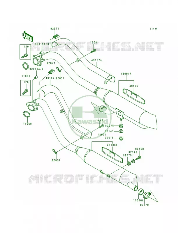 Mufflers Kawasaki MOTOS 800 1995 Vulcan 800  VN800-A1