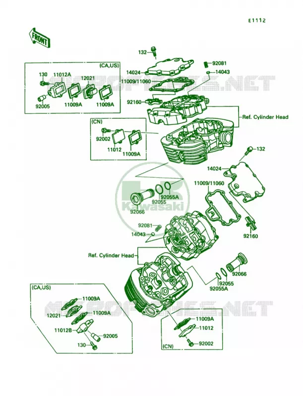 Cylinder Head Cover Kawasaki MOTOS 1500 1991 Vulcan 88  VN1500-A5