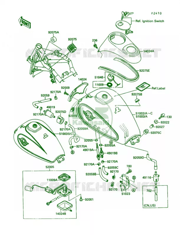 Fuel Tank Kawasaki MOTOS 1500 1991 Vulcan 88  VN1500-A5