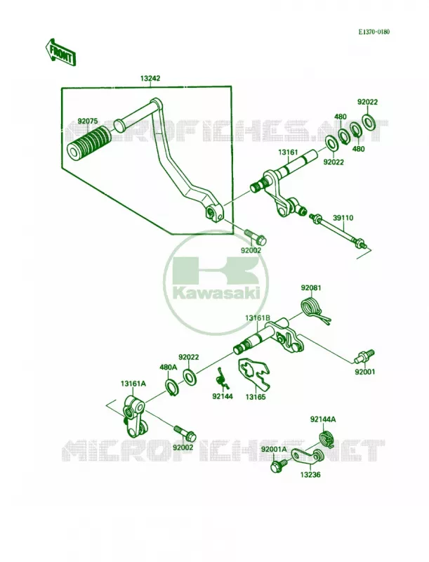 Gear Change Mechanism Kawasaki MOTOS 1500 1991 Vulcan 88  VN1500-A5