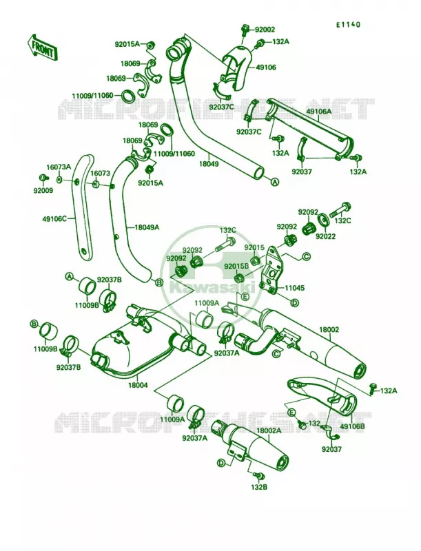 Muffler Kawasaki MOTOS 1500 1991 Vulcan 88  VN1500-A5