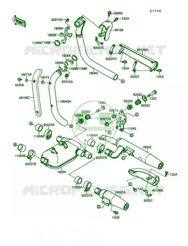 Muffler Kawasaki MOTOS 1500 1987 Vulcan 88  VN1500-A1