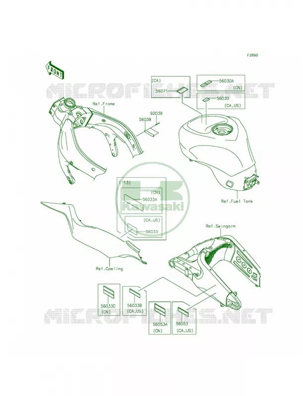 Labels Kawasaki MOTOS 636 2015 Ninja ZX-6R  ZX636FFFA