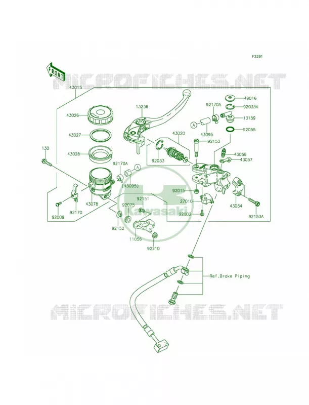 Front Master Cylinder Kawasaki MOTOS 636 2014 Ninja ZX-6R ABS  ZX636FEF