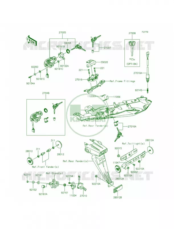 Ignition SwitchLocksReflectors Kawasaki MOTOS 636 2013 Ninja ZX-6R ABS  ZX636FDF