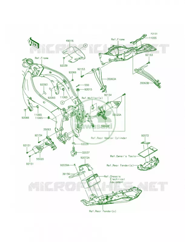 Frame Fittings Kawasaki MOTOS 636 2013 Ninja ZX-6R   ZX636EDF
