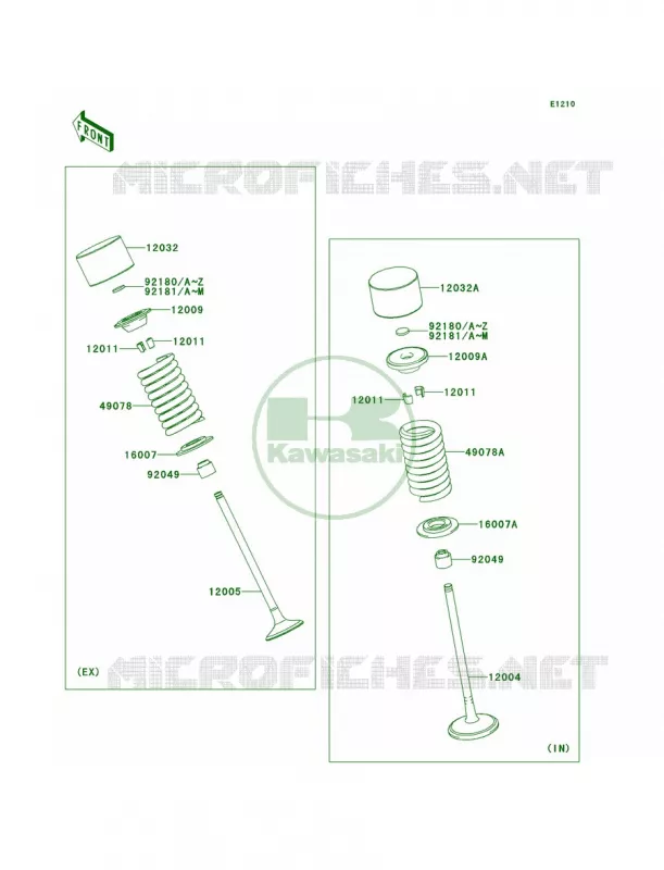 Valves Kawasaki MOTOS 1000 2011 Ninja ZX-10R ABS  ZX1000KBF