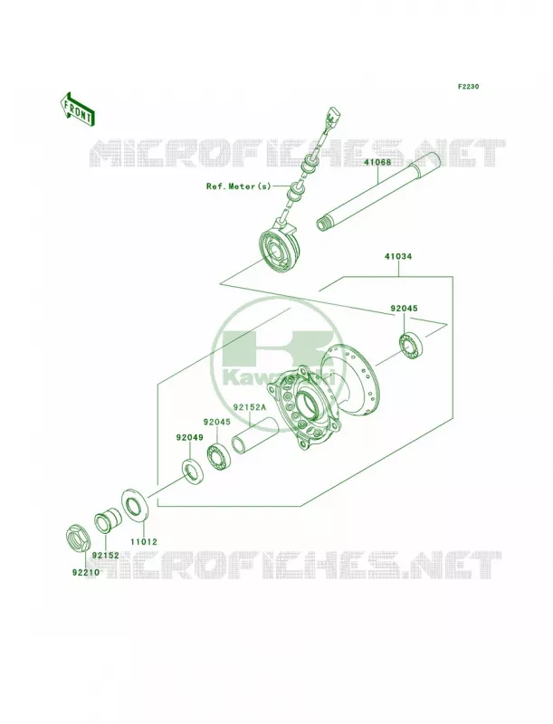 Front Hub Kawasaki MOTOS 450 2014 KLX450R  KLX450AEF