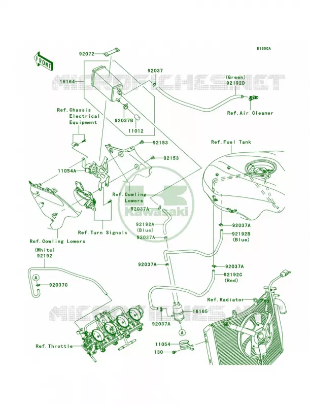 Fuel Evaporative SystemP8FP8FACA Kawasaki MOTOS 600 2007 Ninja ZX-6R  ZX600P7F