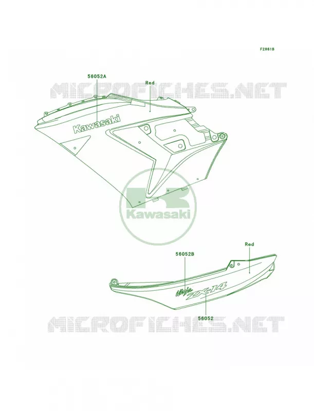 DecalsRedA6F Kawasaki MOTOS 1400 2006 Ninja ZX-14  ZX1400A6F