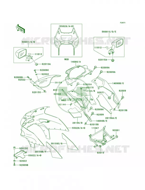 Cowling Kawasaki MOTOS 600 1999 Ninja ZX-6  ZX600-E7