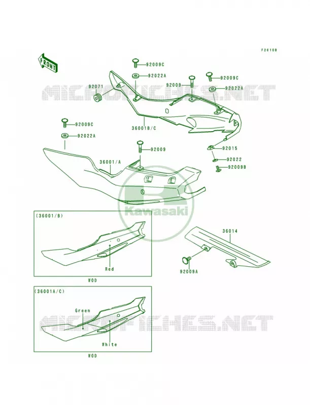 Side CoversChain CoverZX600-F3 Kawasaki MOTOS 600 1997 Ninja ZX-6R  ZX600-F3
