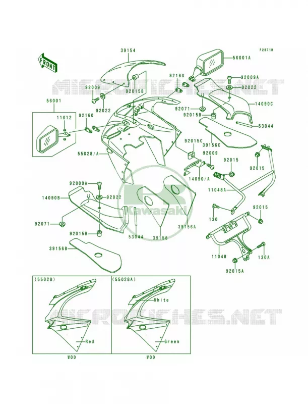 CowlingZX600-F3 Kawasaki MOTOS 600 1996 Ninja ZX-6R  ZX600-F2