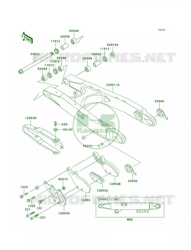 Swingarm Kawasaki MOTOS 200 2000 KDX200  KDX200-H6