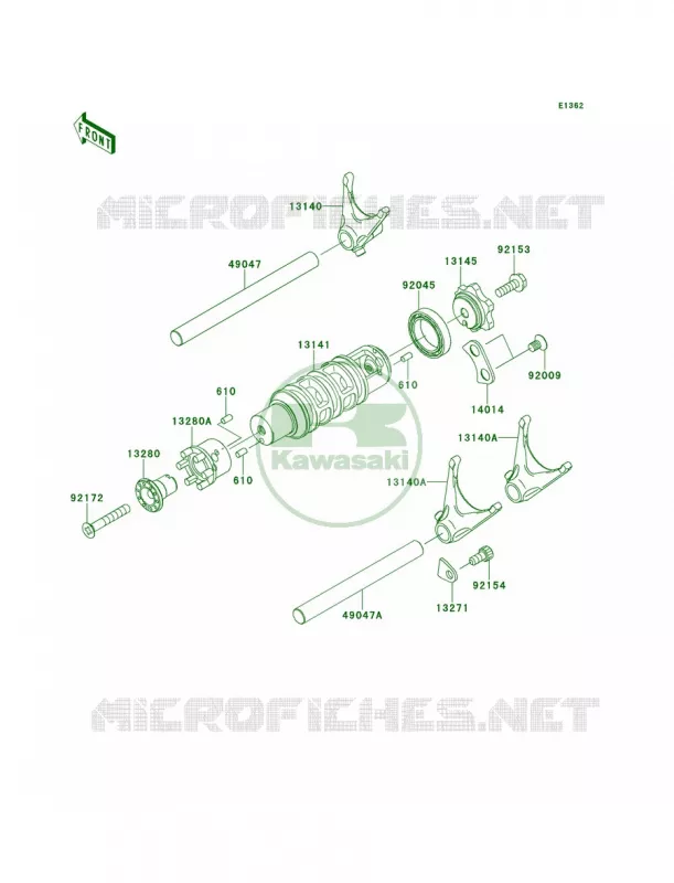Gear Change DrumShift Forks Kawasaki MOTOS 650 2013 Versys  KLE650CDF