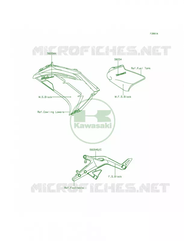 DecalsM.S.BlackECF Kawasaki MOTOS 650 2014 Ninja 650  EX650EEF