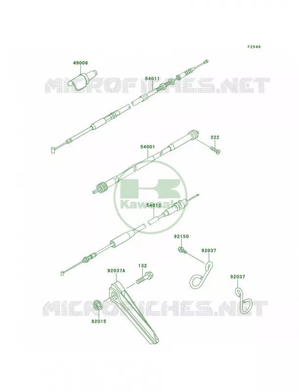 Cables Kawasaki MOTOS 220 2000 KDX220R  KDX220-A7