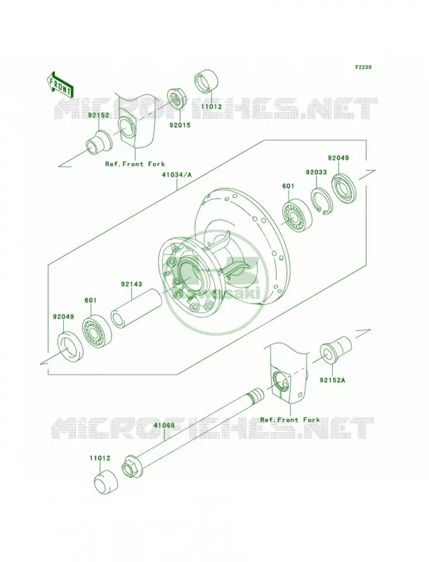 Front Hub Kawasaki MOTOS 800 2014 W800  EJ800AEFA