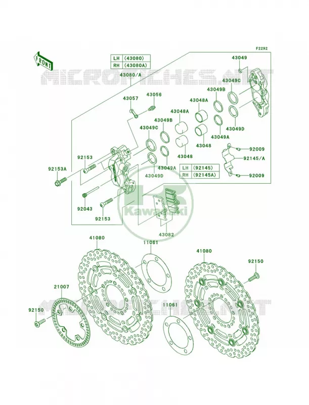 Front Brake Kawasaki MOTOS 100 2013 Versys 1000   KLZ1000ADF