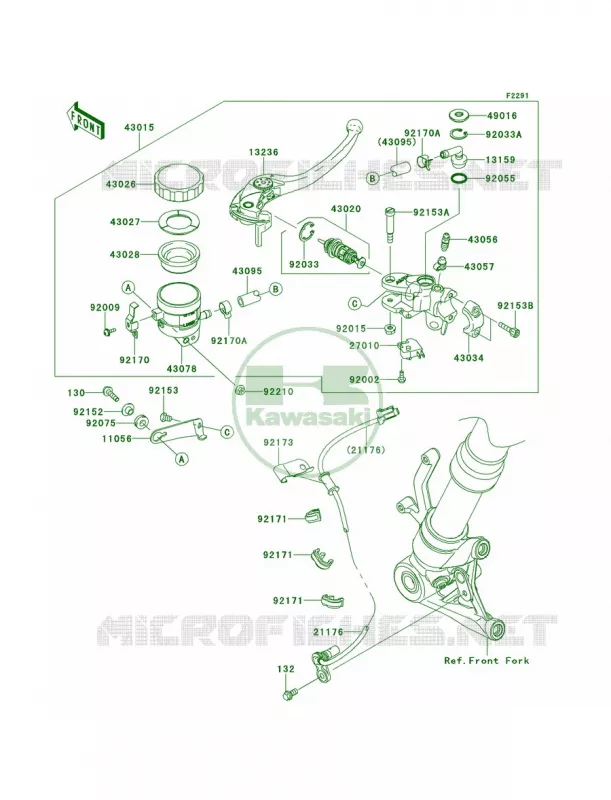Front Master Cylinder Kawasaki MOTOS 1000 2012 Ninja 1000 ABS  ZX1000HCF