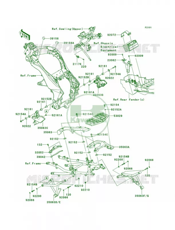 Frame Fittings Kawasaki MOTOS 100 2012 Versys 1000   KLZ1000ACF