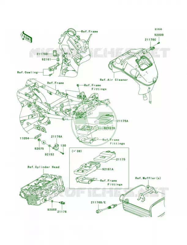 Fuel Injection Kawasaki MOTOS 650 2008 Versys   KLE650A8F