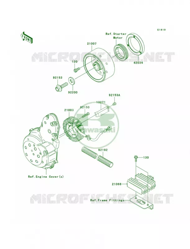 Generator Kawasaki MOTOS 650 2008 Versys   KLE650A8F