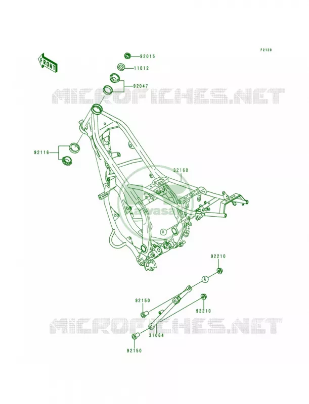 Frame Kawasaki MOTOS 200 1998 KDX200  KDX200-H4